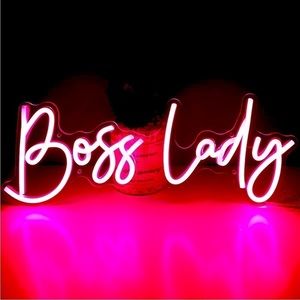 Boss Lady Pink NEON LED Feminine Power Self Love Wall Decor Party Light Up Sign